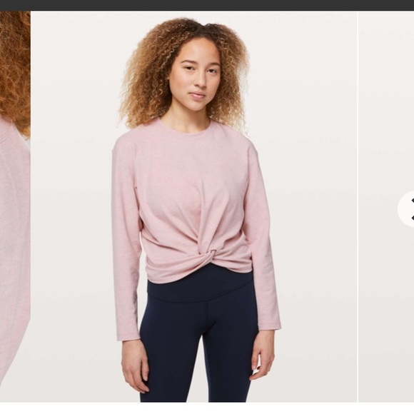 lululemon athletica Sweaters - lululemon tuck and gather pullover - heathered mod faint coral